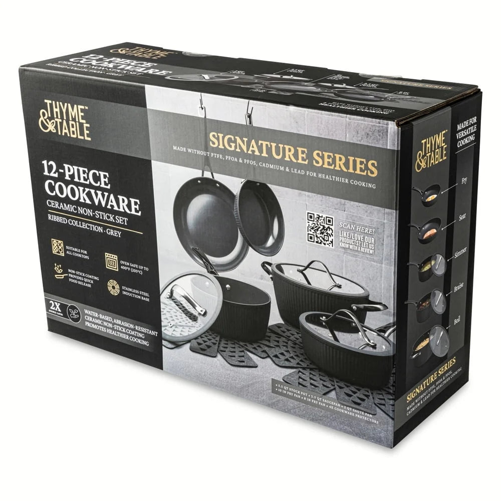 Cookware Set with Heavy Gauge Aluminum Cookware Protectors Induction Compatible Dishwasher Safe Durable