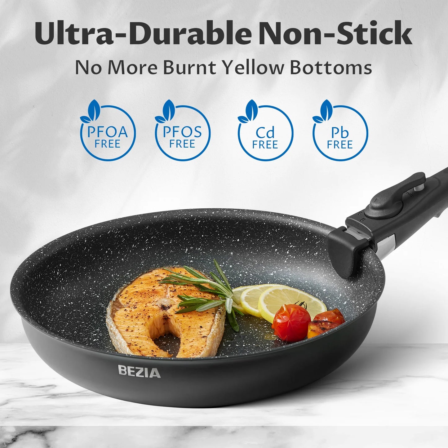 Nonstick Pots and Pans Set with Removable Handles, for All Hobs, Stackable Design for RV