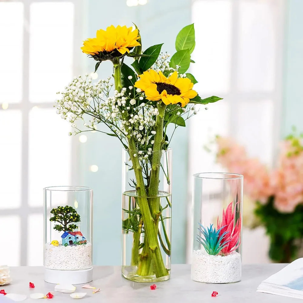 Flower Vase Glass Cylinder Vases Wedding Table Decoration Home