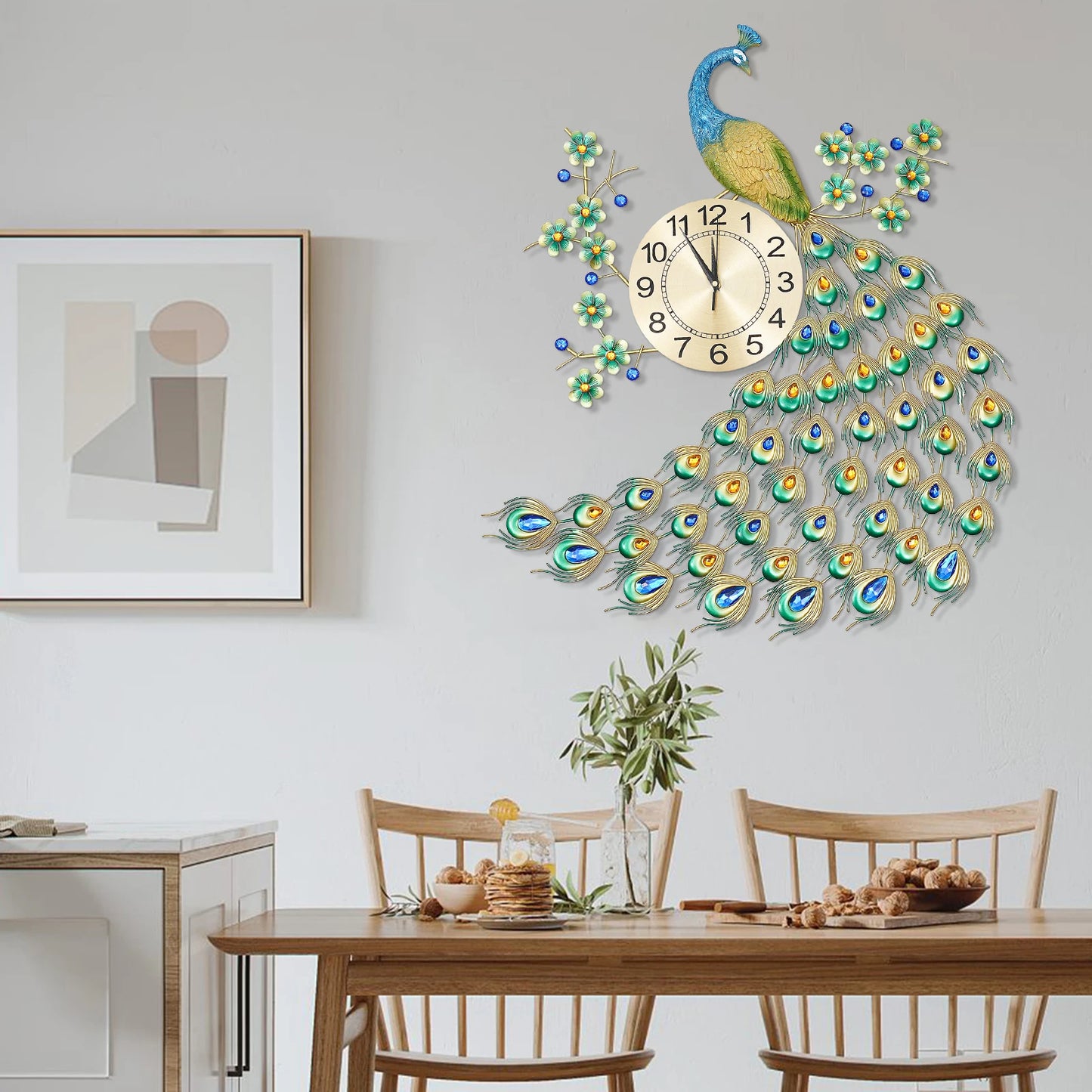 Wall Clock 3D Metal Large Watch Living Room Decor Living Room