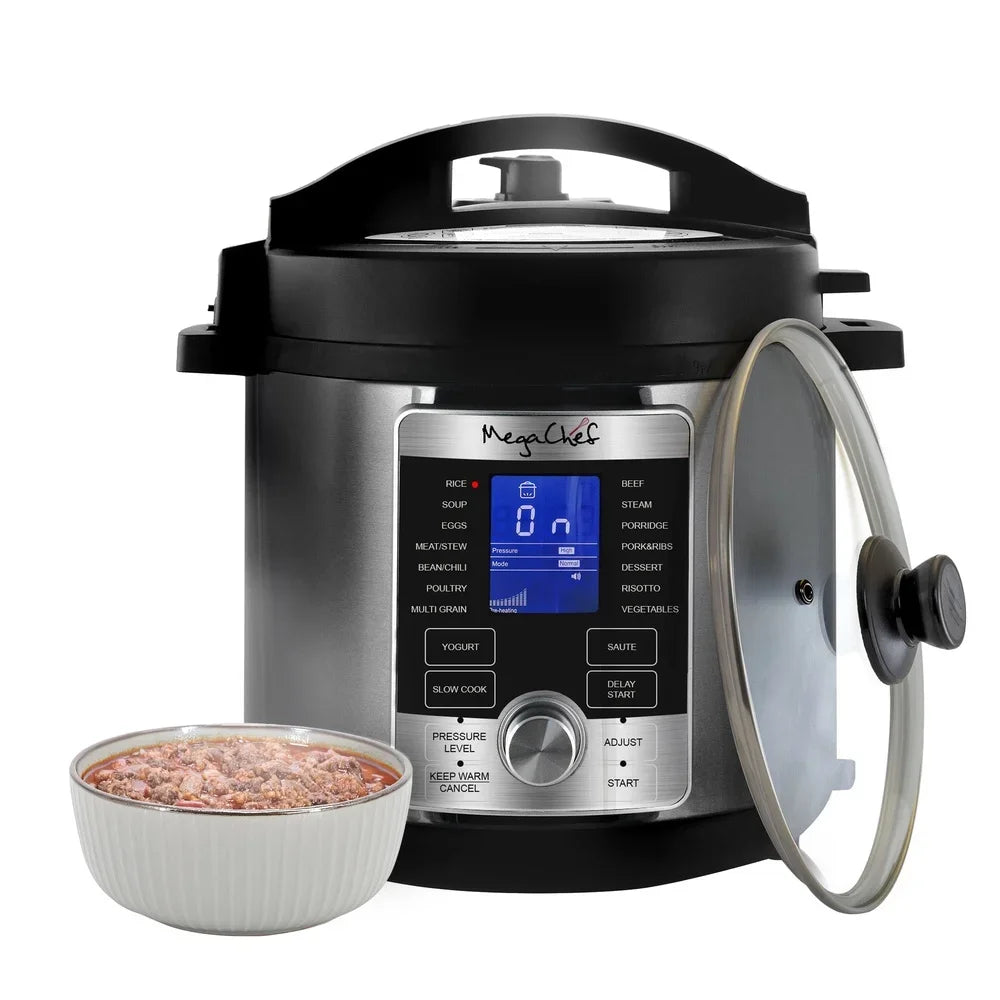 Digital Pressure Cooker 6Qt 14 Preset Functions One Touch Display Safe Easy Pressure Release Handle