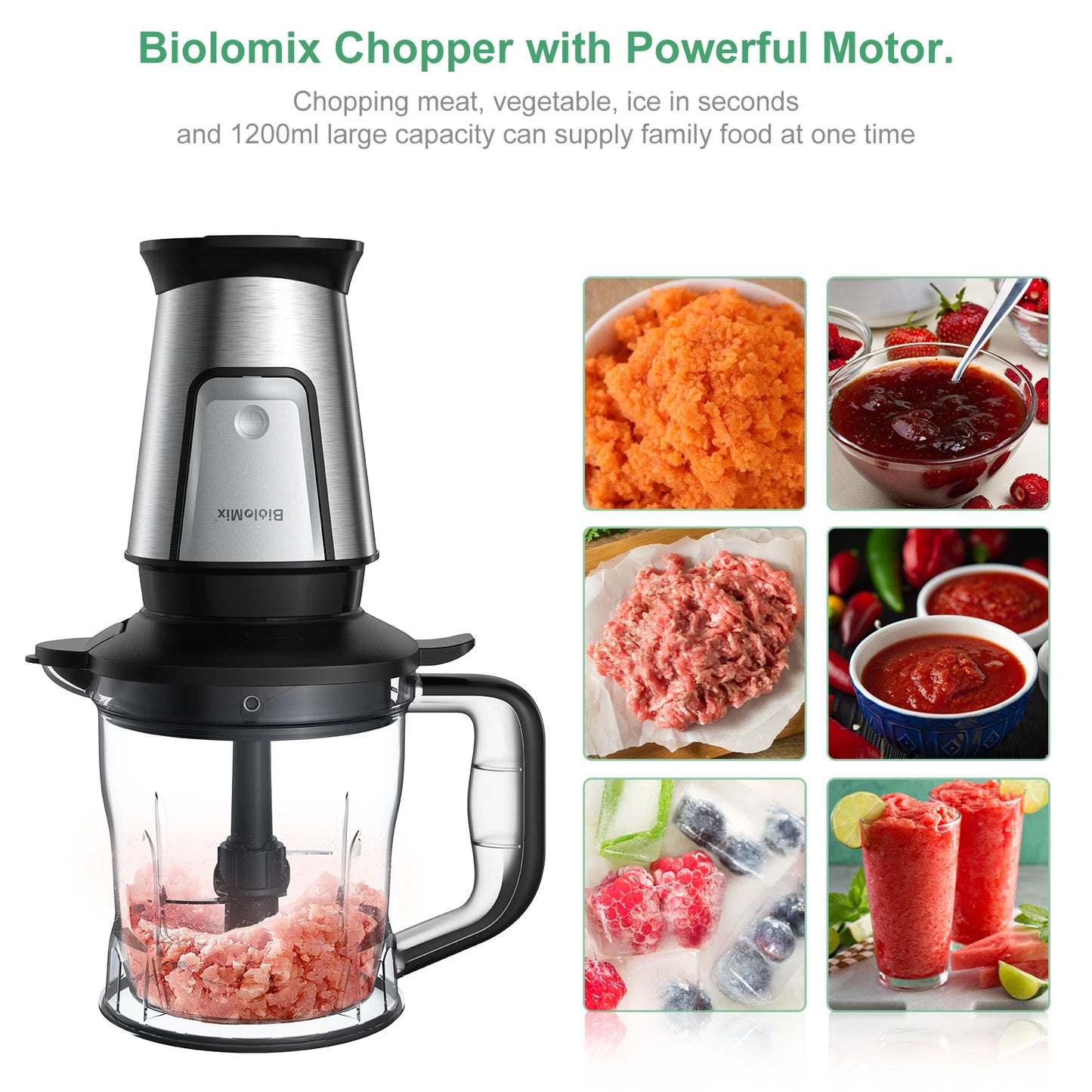 Food Processor 700W Portable Juicer Blender Personal Smoothie Mixer Food Chopper