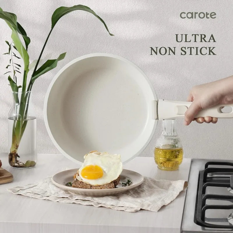 CAROTE Pots and Pans Set Non Stick, 15pcs Cookware Sets, Kitchen Set, Oven/Dishwashe