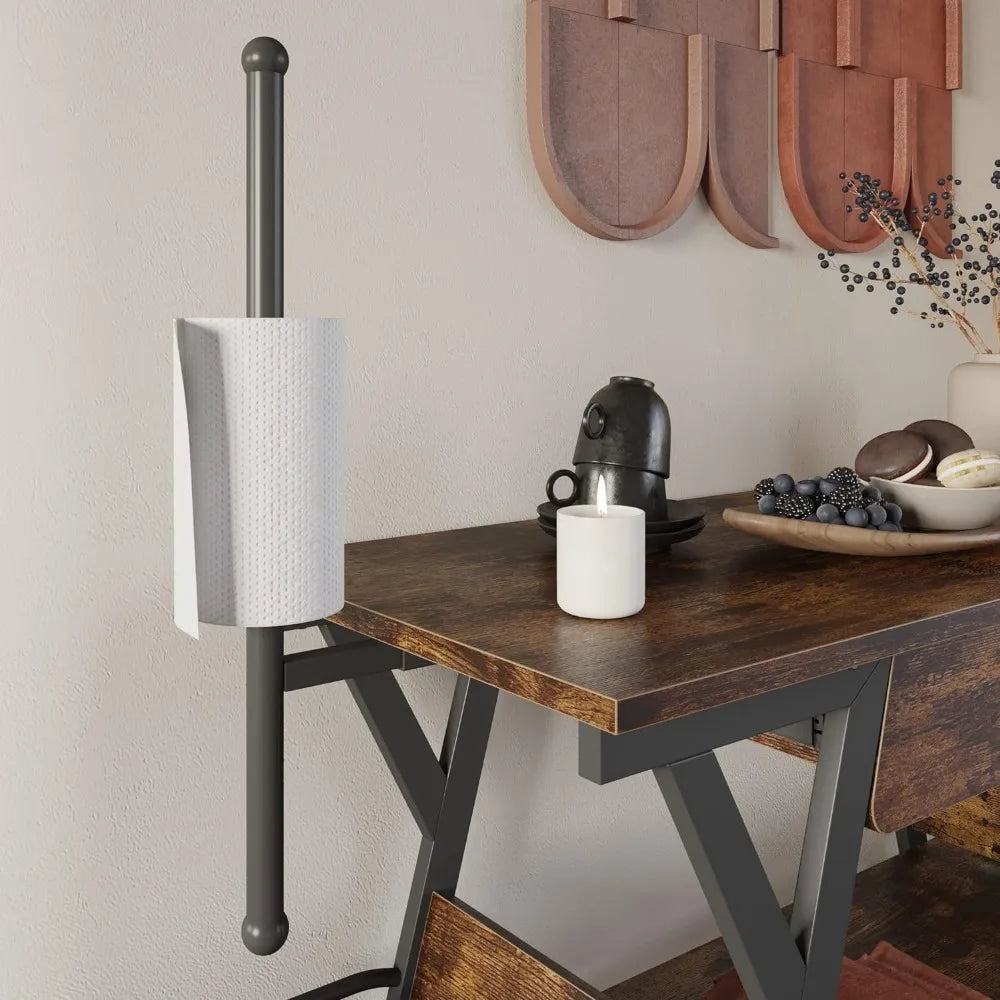 Coffee Bar Station, Kitchen Island Cart with Storage, Coffee Cart with Drawer, Paper Towel Holder