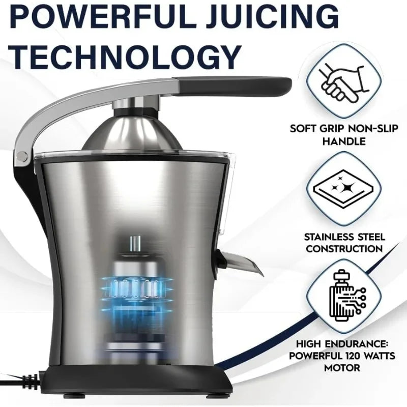 Premium Electric Orange Juicer | Stainless Steel Citrus Squeezer With New Ultra-Powerful Motor