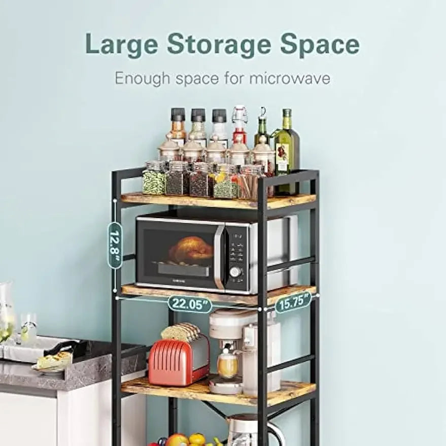 5-Tier Microwave Stand Oven Shelf with Storage Kitchen Dining Room
