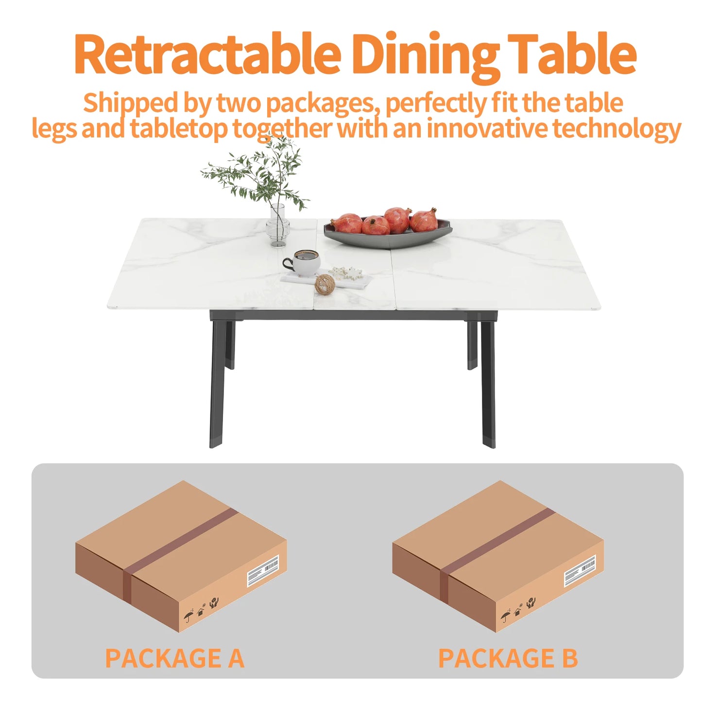 Kitchen Extendable Dining Table Stretchable