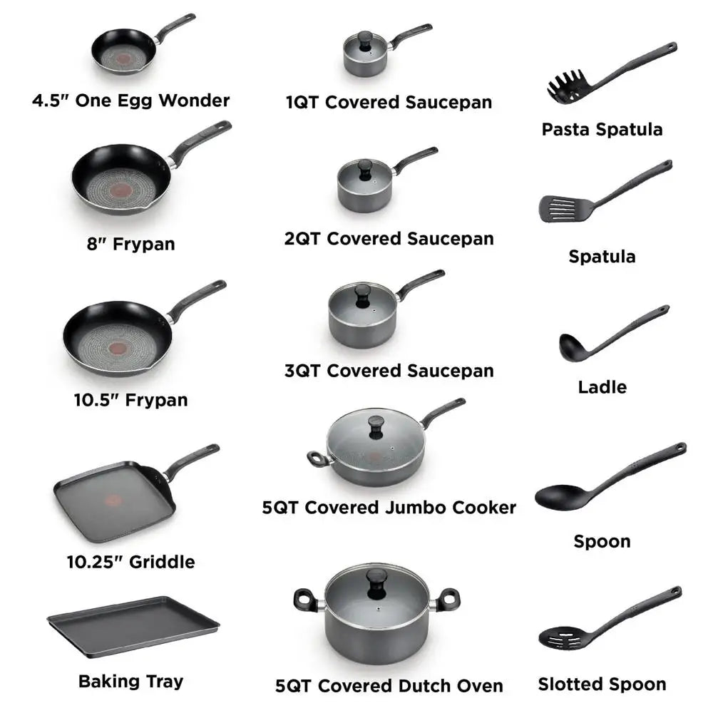 Cookware Set with Thermo-Spot ProGlide Technology Dishwasher Safe Pots Pans Essential Kitchen Utensils