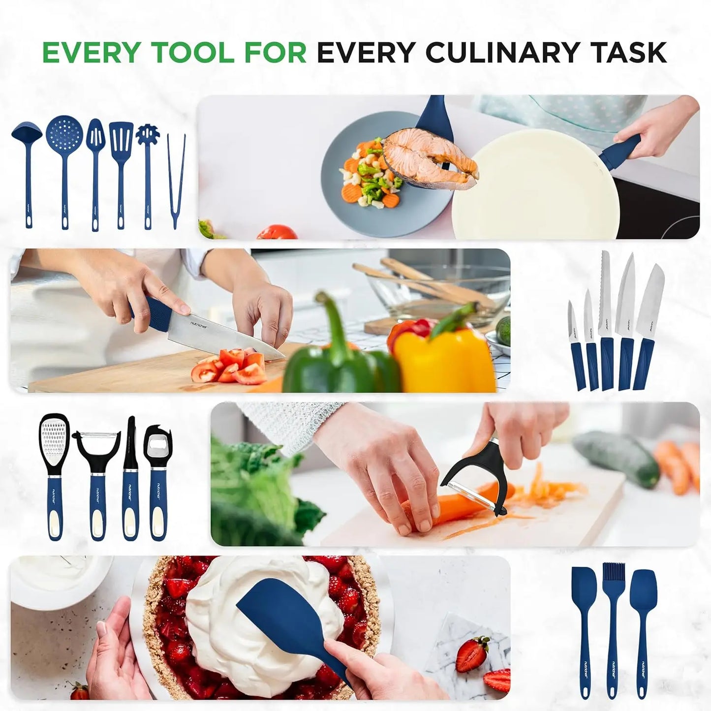 Grade Complete Home Kitchen Cookware Set, Ceramic Non-Stick Bakeware, Pots and Pans Kit,