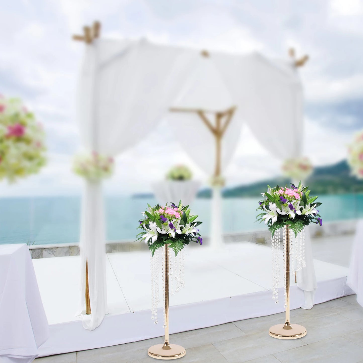 Large Stunning Iron Flower Vase Table Desk Decor Wedding Home Decor Gold Vases