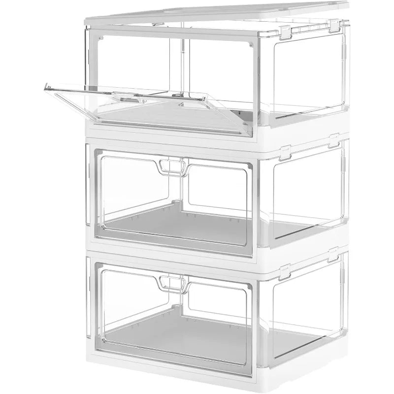 Clear Storage Bins with Lids Stackable Storage