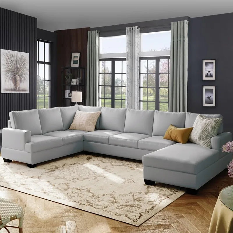 Oversized Modular Sofa Set, Sectional Couches for Living Romeu Shaped Sofa with Chaise Lounge,