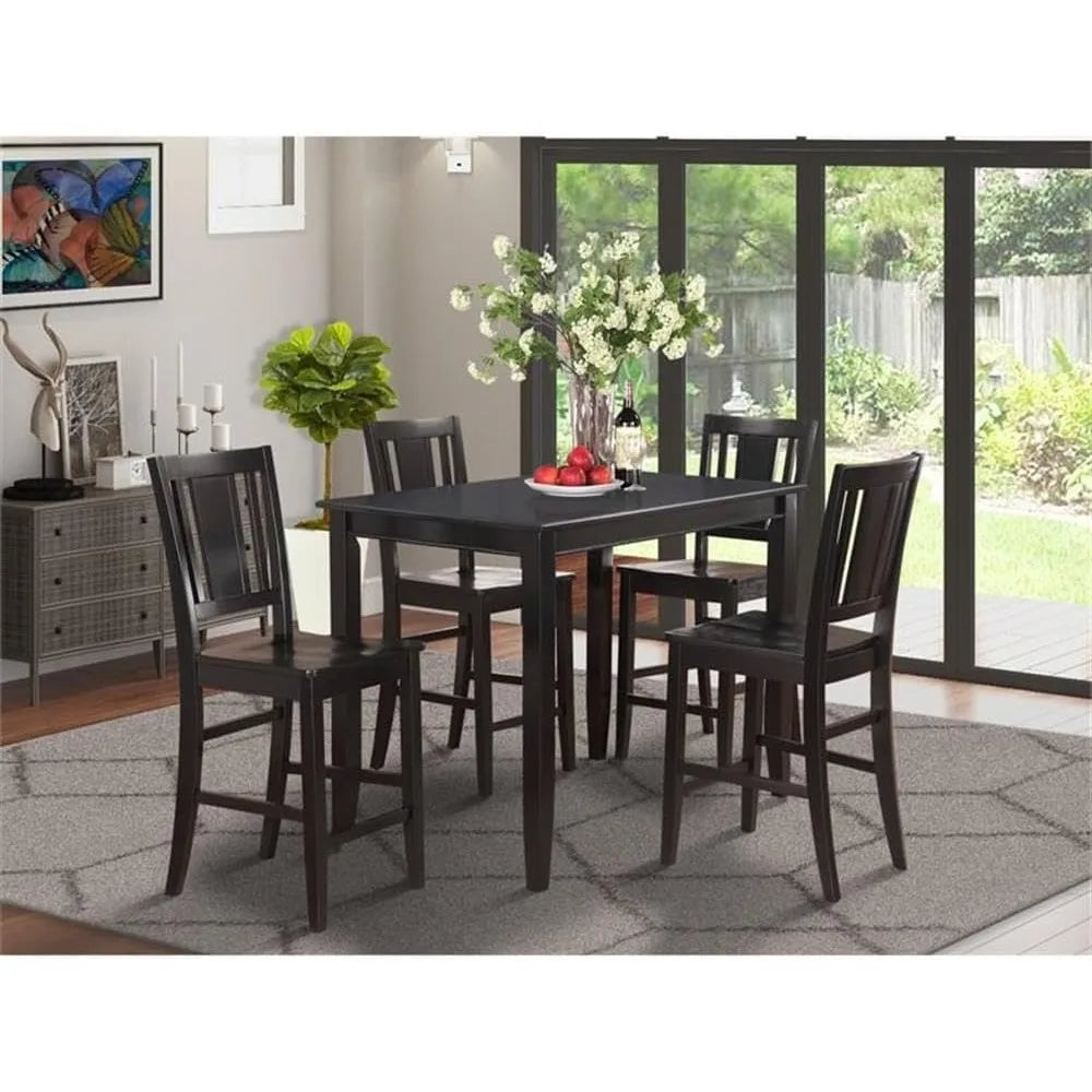 5 Piece Kitchen Counter Set Includes a Rectangle Dining Rooms Table and 4 Dinings Chairs, Dining Room Sets