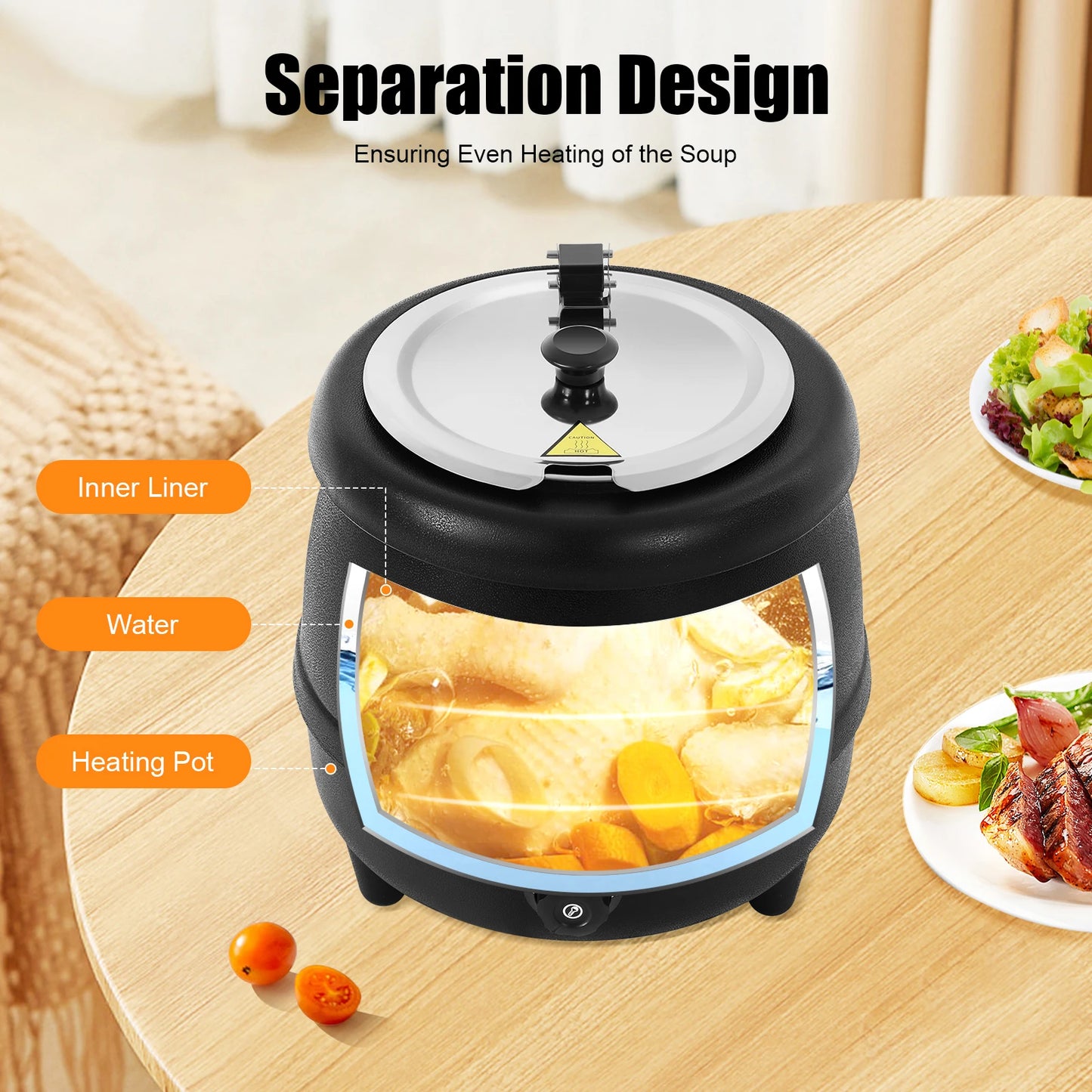 Adjustment, New Commercial 10 Liter Electric Soup Kettle Warmer Restaurant Stock Pot