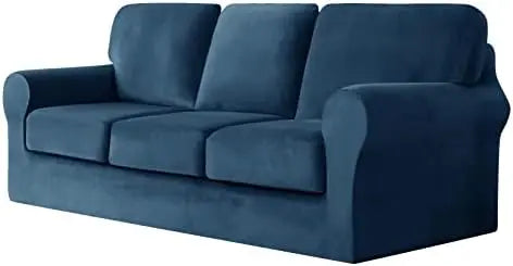 7 Piece Stretch Velvet Ektorp Sofa Covers, for 1 Base Cover, 3 Cushion Couch Cover and 3 Backrest Cover, for Living Room