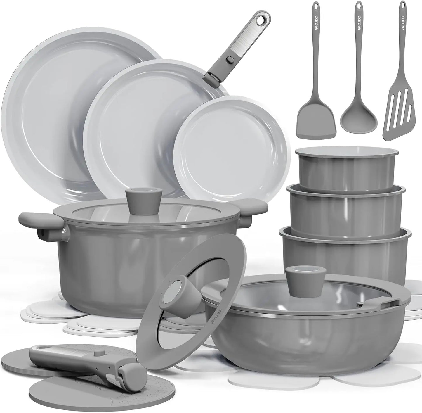 25pcs Ceramic Cookware Set Nonstick, Pots and Pans Set Non stick,