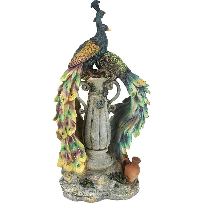Toscano Peacocks in Paradise Statue Home Decor Living Room Decoration