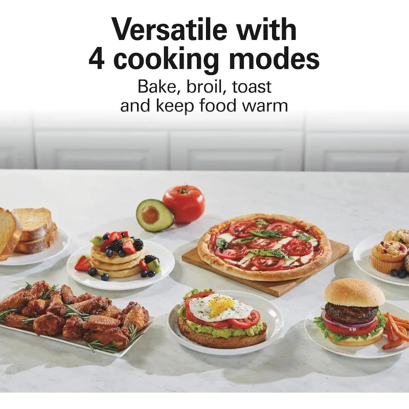 Toaster Oven and Long Slot 2 Slice Toaster, 60 Minute Timer and Automatic Shut Off