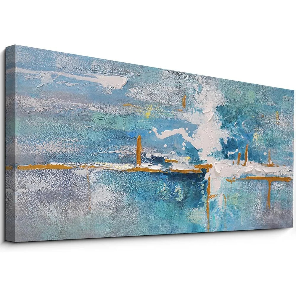 Turquoise Wall Decor, Office Bedroom Oversize Canvas Home Decoration, Wall