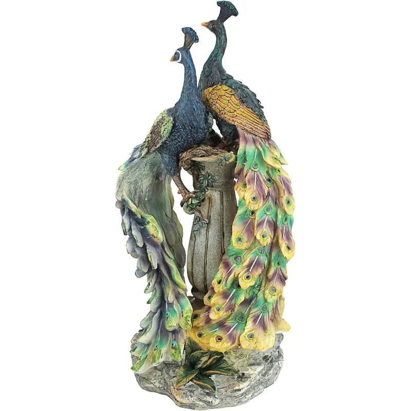 Toscano Peacocks in Paradise Statue Home Decor Living Room Decoration