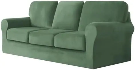 7 Piece Stretch Velvet Ektorp Sofa Covers, for 1 Base Cover, 3 Cushion Couch Cover and 3 Backrest Cover, for Living Room