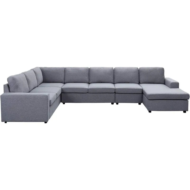 Oversized Modular Sofa Set, Sectional Couches for Living Romeu Shaped Sofa with Chaise Lounge,