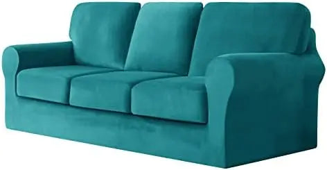 7 Piece Stretch Velvet Ektorp Sofa Covers, for 1 Base Cover, 3 Cushion Couch Cover and 3 Backrest Cover, for Living Room