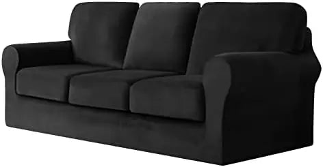 7 Piece Stretch Velvet Ektorp Sofa Covers, for 1 Base Cover, 3 Cushion Couch Cover and 3 Backrest Cover, for Living Room