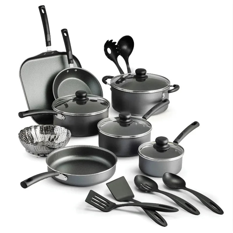 Multifunctional 18-piece non-stick cookware set, easy to clean, scald-proof and non-stick, suitable as a gift