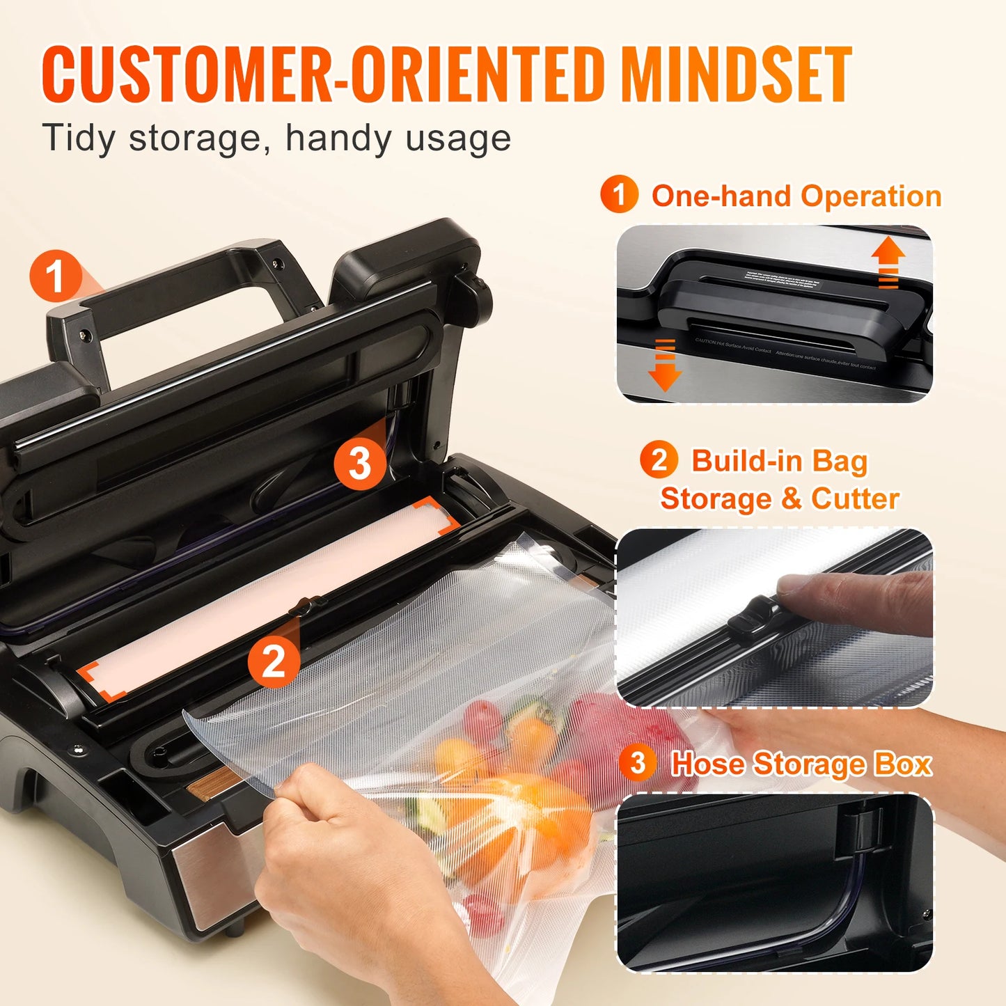 Vacuum Sealer Food Packaging Machine with Free 10pcs Vacuum bags for Household Kitchen Vacuum Food Sealing