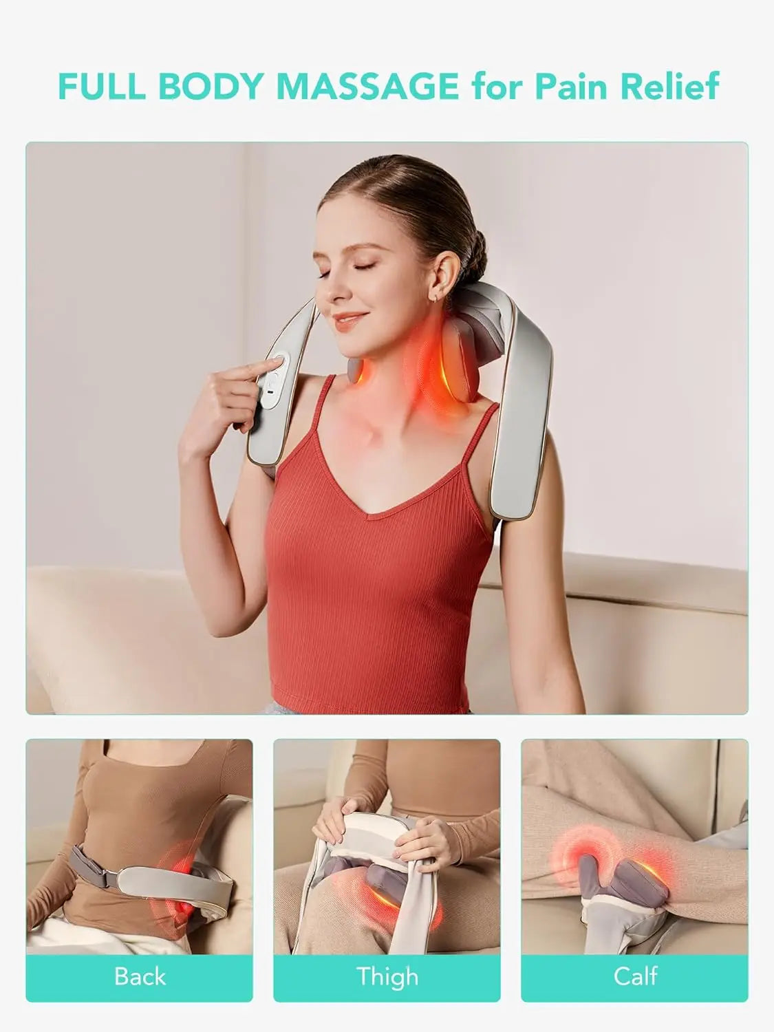 Neck and Shoulder Massage with Heat for Neck, Back, Shoulder, Legs, Electric Massage Gift Ideas, H5 Mini