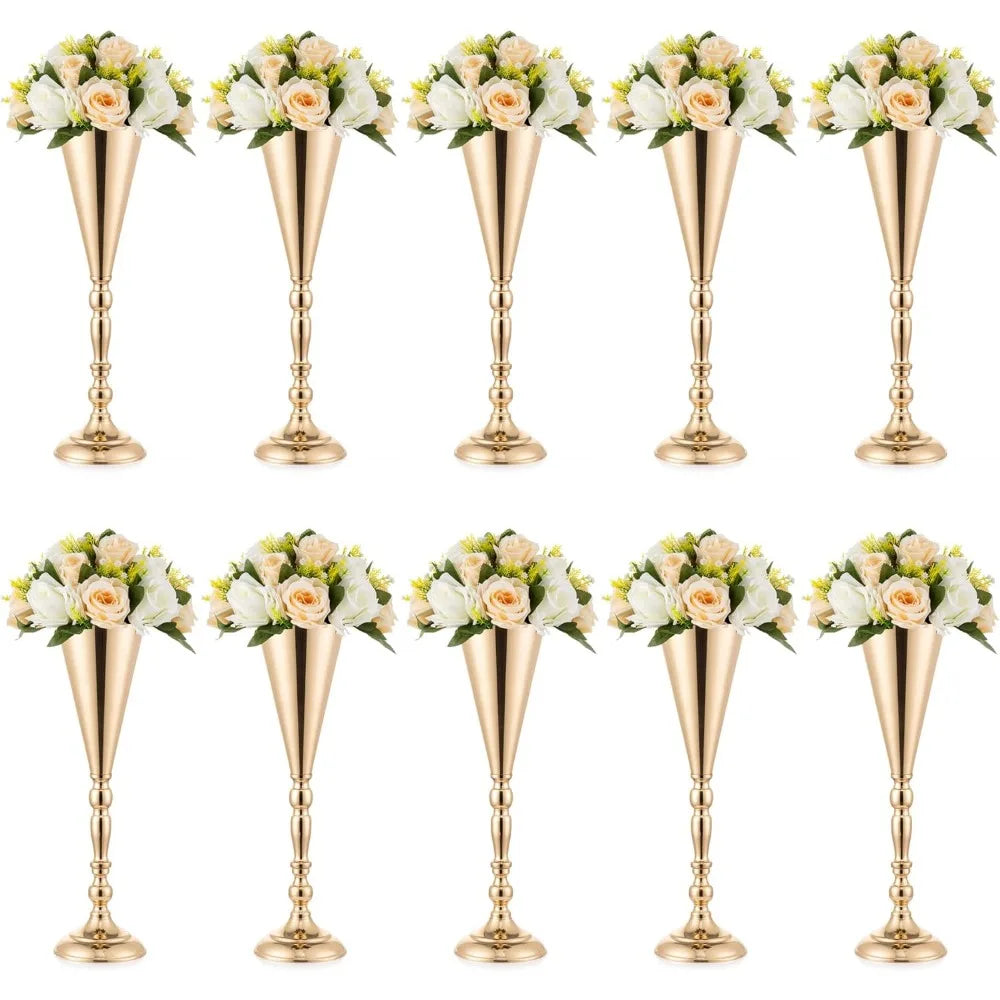 Gold vase dining table decoration for home