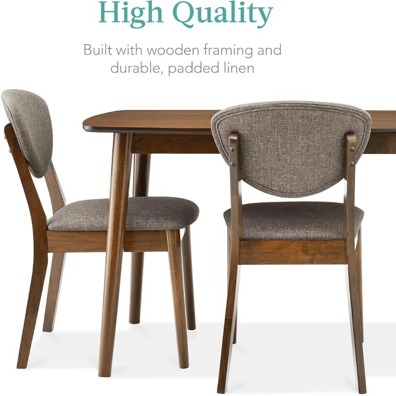 Best Choice Products 5-Piece Dining Set, Compact Mid-Century Modern Table & Chair Set for Home, Apartment w/ 4 Chairs