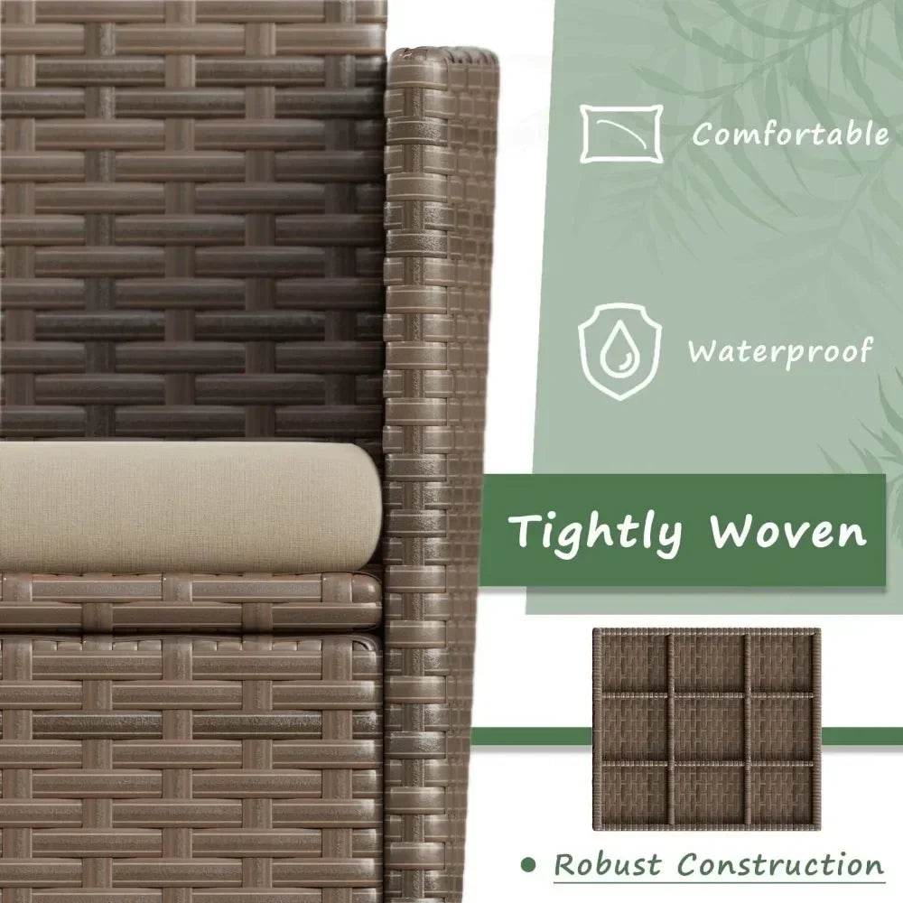 Outdoor Sofa Set of 4 with Soft Cushion and Glass Table, Patio Furniture