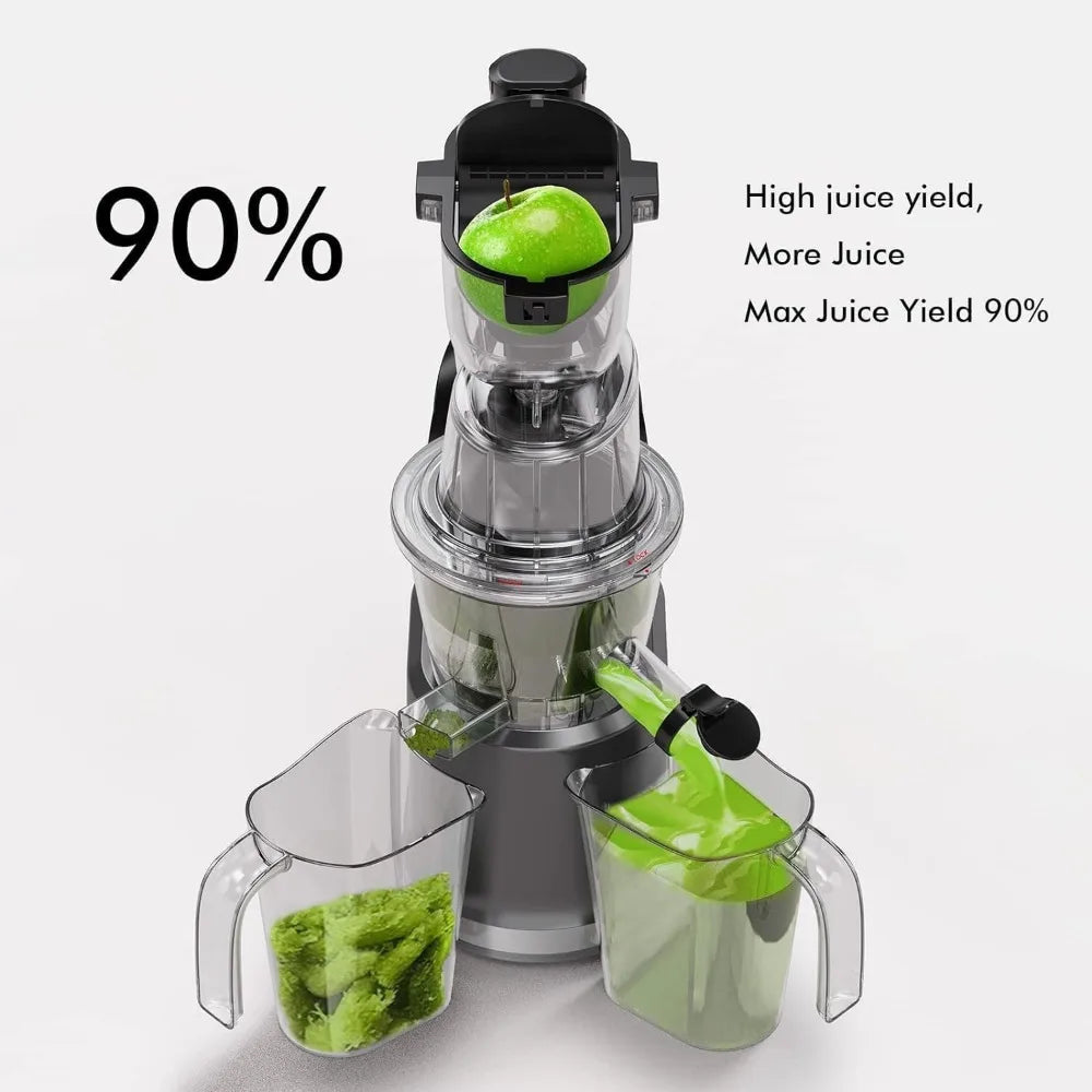 Cold Press Juicer Machines, Big Mouth 83mm Opening Whole Slow Masticating Juicer, Easy-Clean Juice Extractor Maker