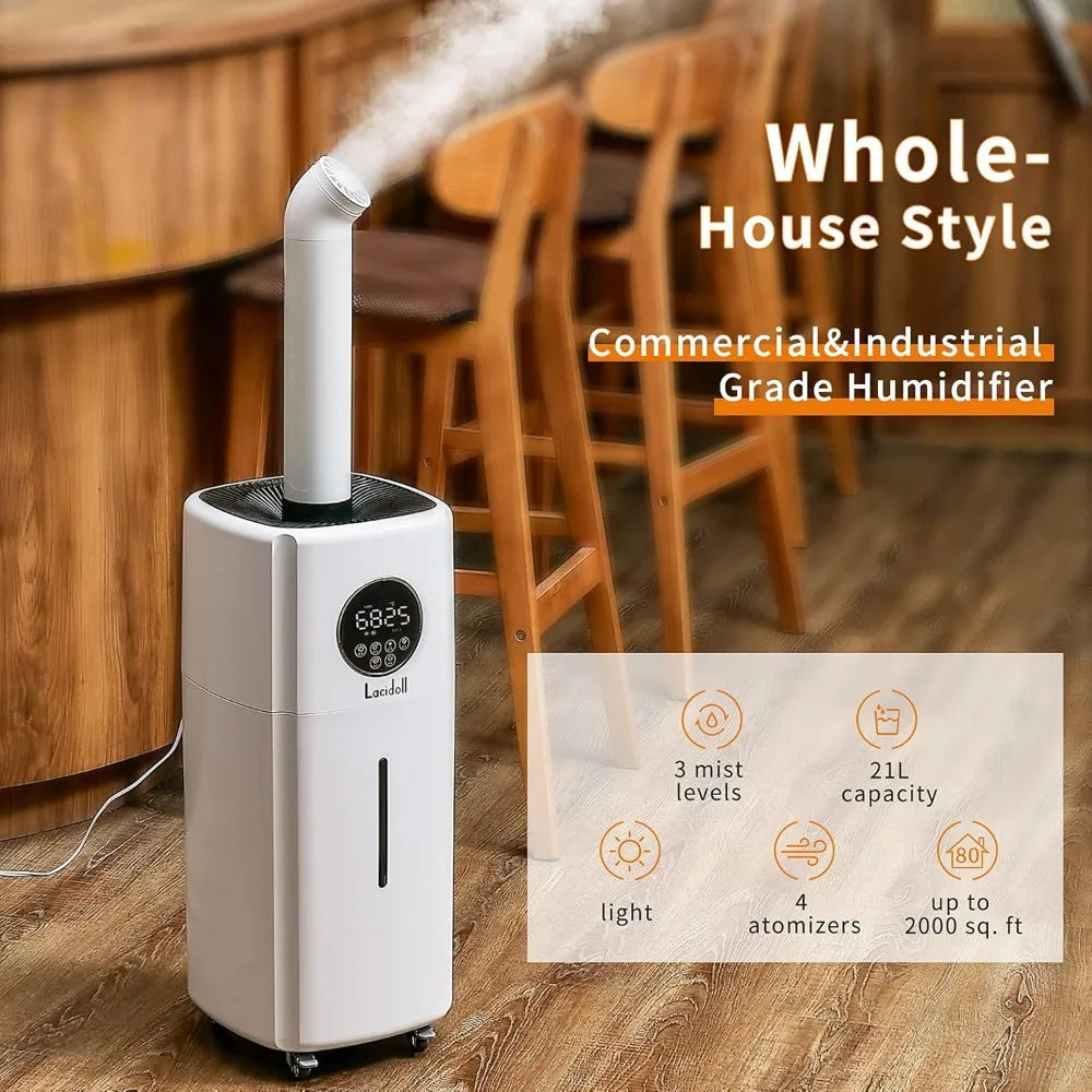 Humidifiers for Large Room Whole House Humidifier, 5.5Gal Cool Mist Top Fill Humidifier Floor Humidifier 21L