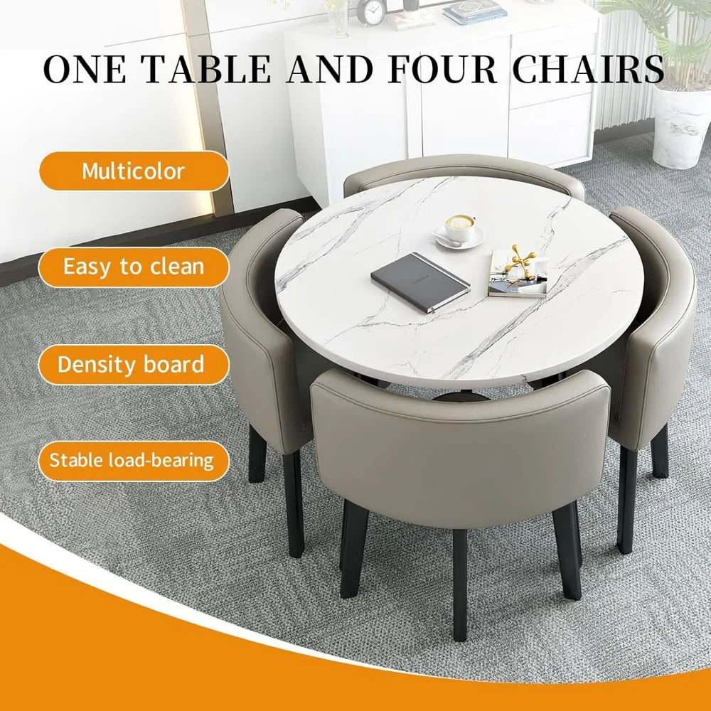 Round Dining Table Set,Kitchen Dining Table Set, Simple Small Round Table, Round Conference Table,