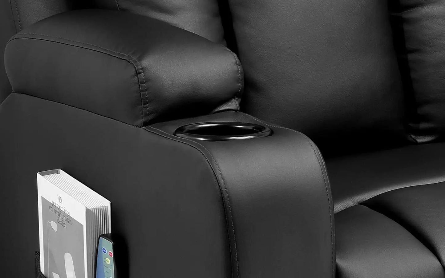 Recline Chair Set Furniture 2PC Bonded Leather Recliner Set Living Room Set Sofa Loveseat Black Living Room