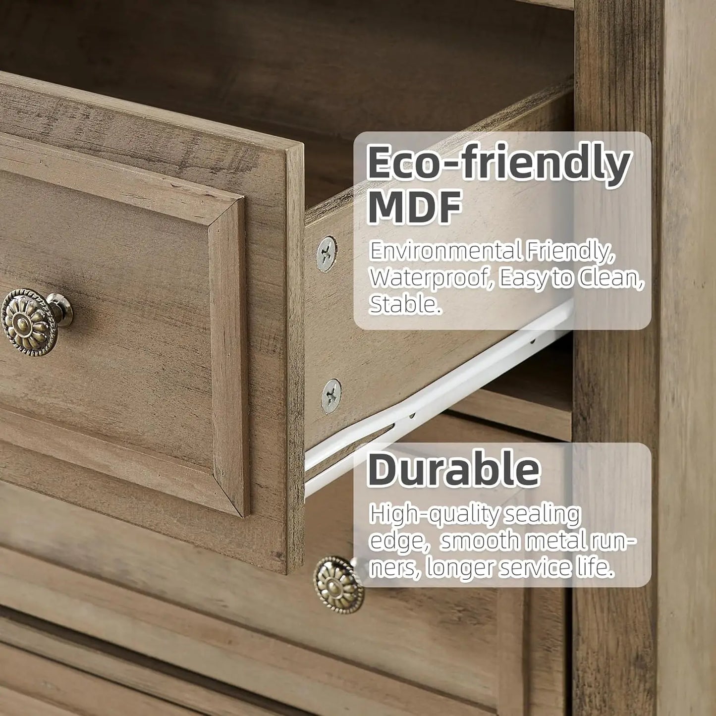 5 Drawer Dresser for Bedroom Drawer of Chest with Metal Handles TV Stand Closet Organizers