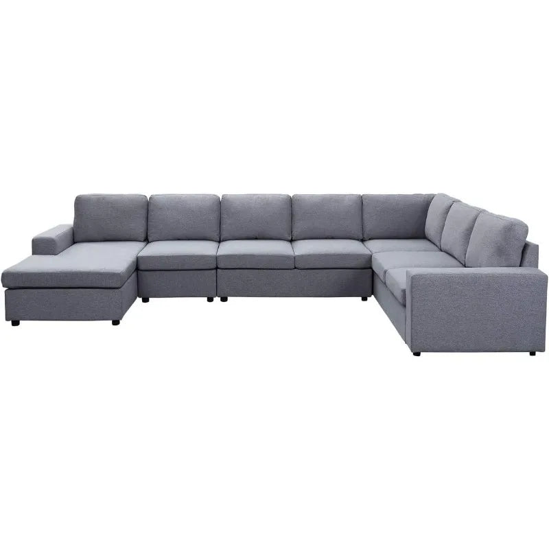 Oversized Modular Sofa Set, Sectional Couches for Living Romeu Shaped Sofa with Chaise Lounge,
