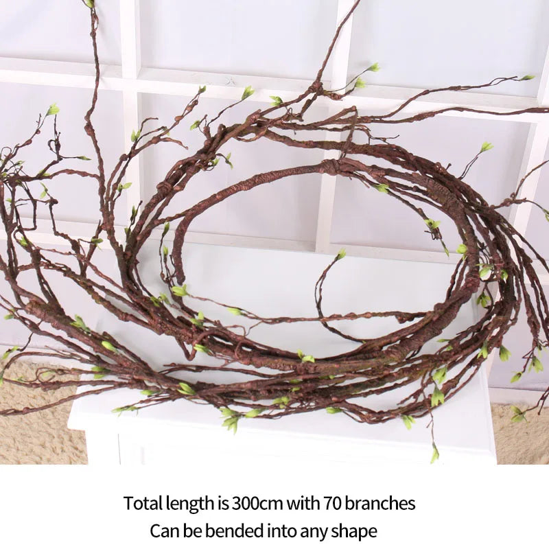 Plastic Branches Liana Fake Tree Twig Wall Hanging Kudo Artificial Plants Vine Home Garden Decoration