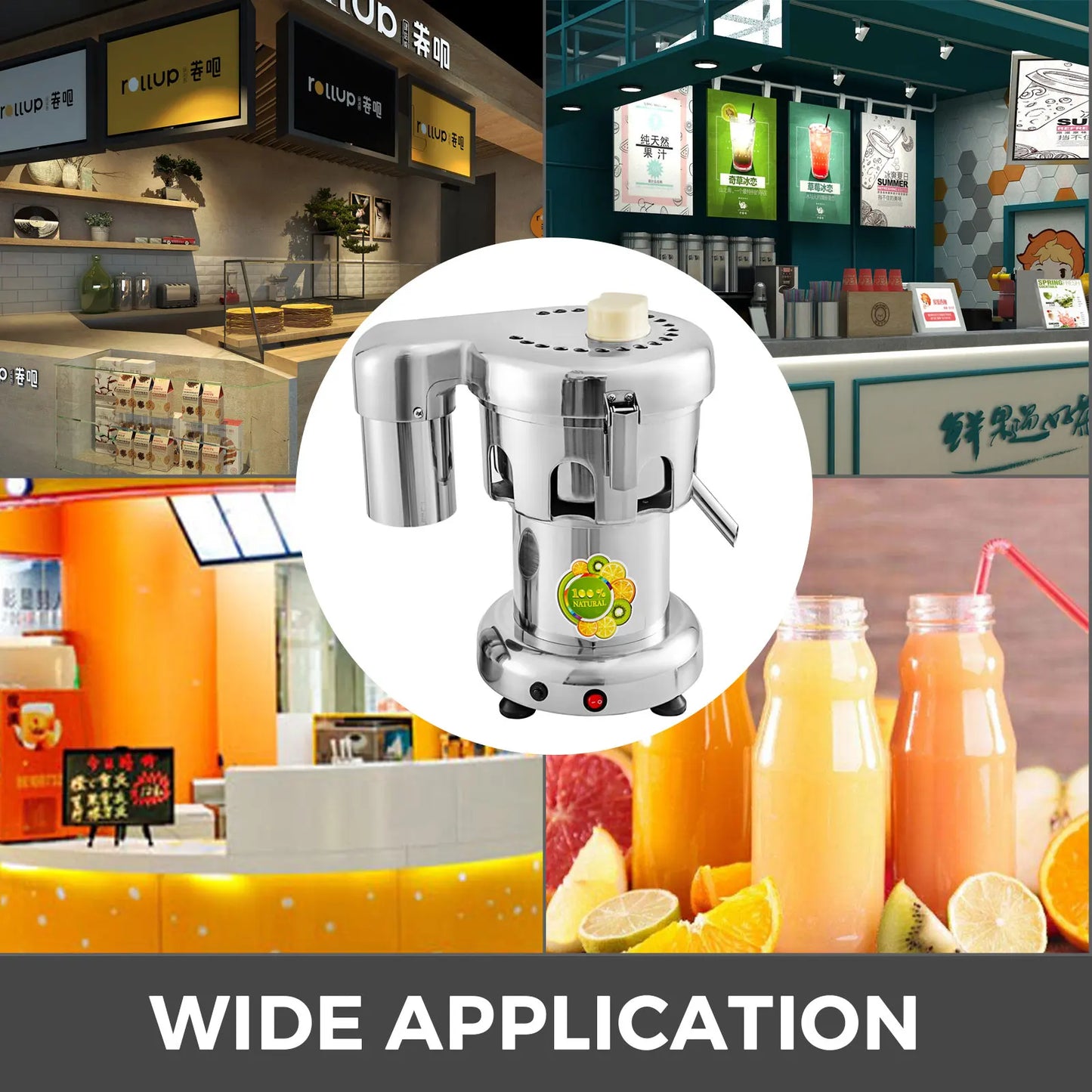 VEVOR 370W Electric Juice Extractor Stainless Steel Commercial Fresh Juice Press