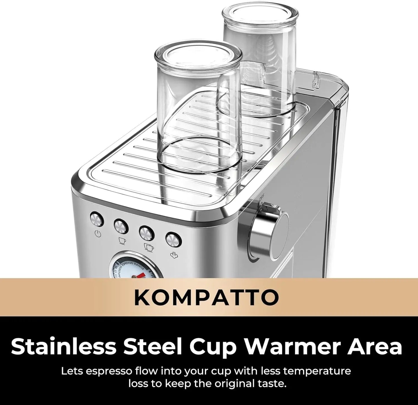 Chulux Slim Espresso Machine With Milk Frother Steam Wand, 20 Bar Professional Italian Pump Semi Automatic Espresso Coffee
