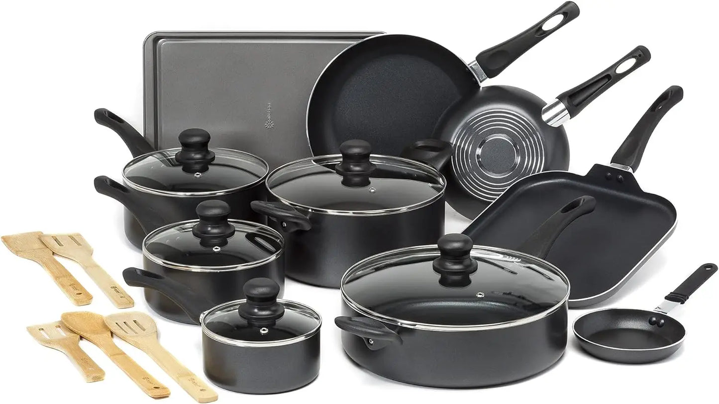 Easy Clean Nonstick Cookware Set, Dishwasher Safe Kitchen Pots and Pans Set,