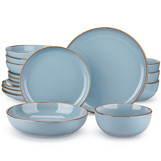 Piece Ceramic Glaze Tableware Set with Dinner/Dessert/Soup Plate/Bowl  For 4/8 Person 4 Color Optional