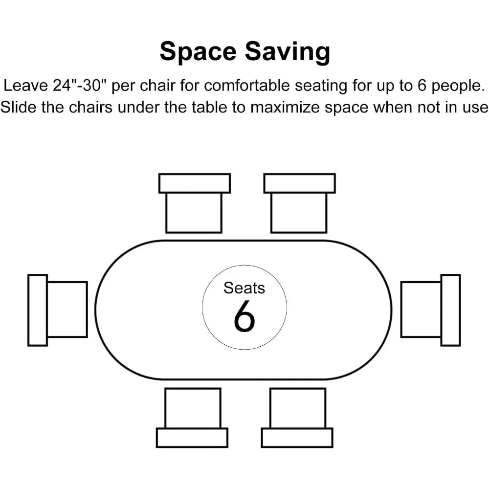 Top Oval Table for Dining Room, Kitchen, Living Room Mesas