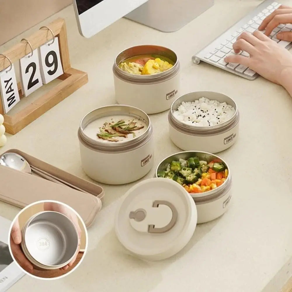 Portable Stainless Steel Bento Box Lunch Box Stackable Stainless Steel Bento Lunch Box for Hot Food