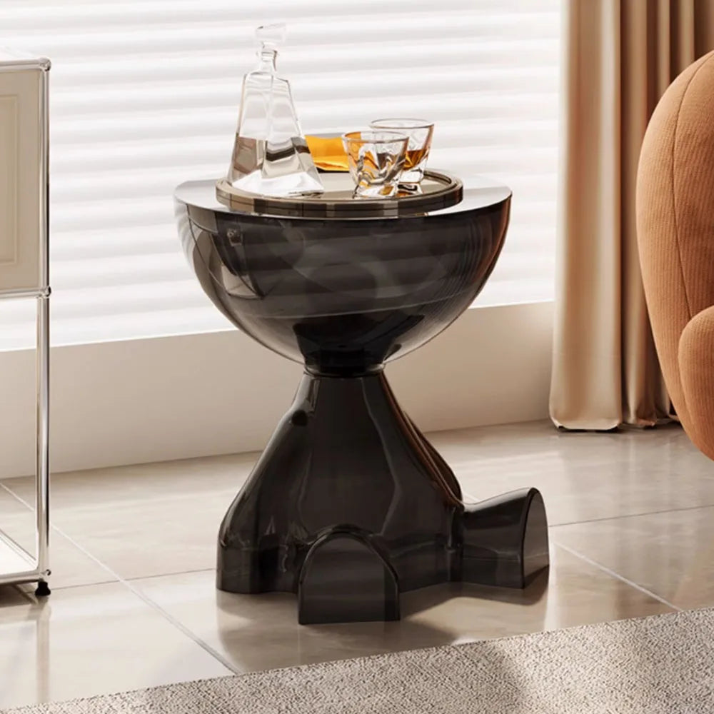 Transparent Advanced Small flat head coffee table cream style, home living room sofa side