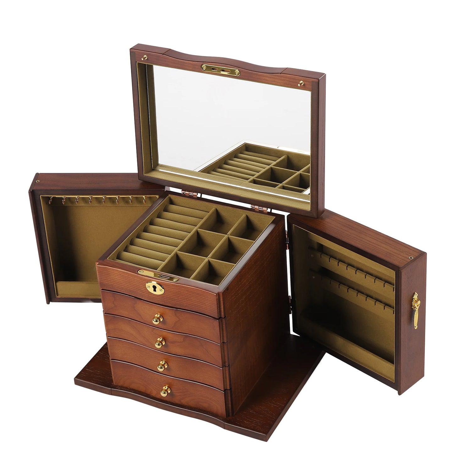 Large Capacity With Lock Chinese Style Organizer Storage