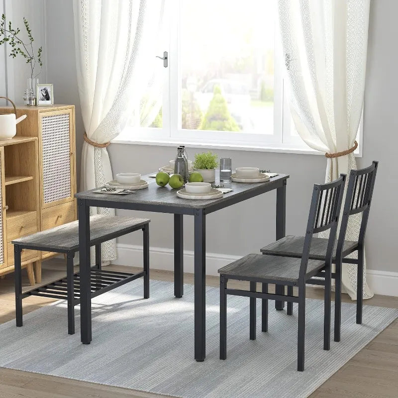 Dining Table Set for 4/Computer Desk, Kitchen Table with 2 Chairs